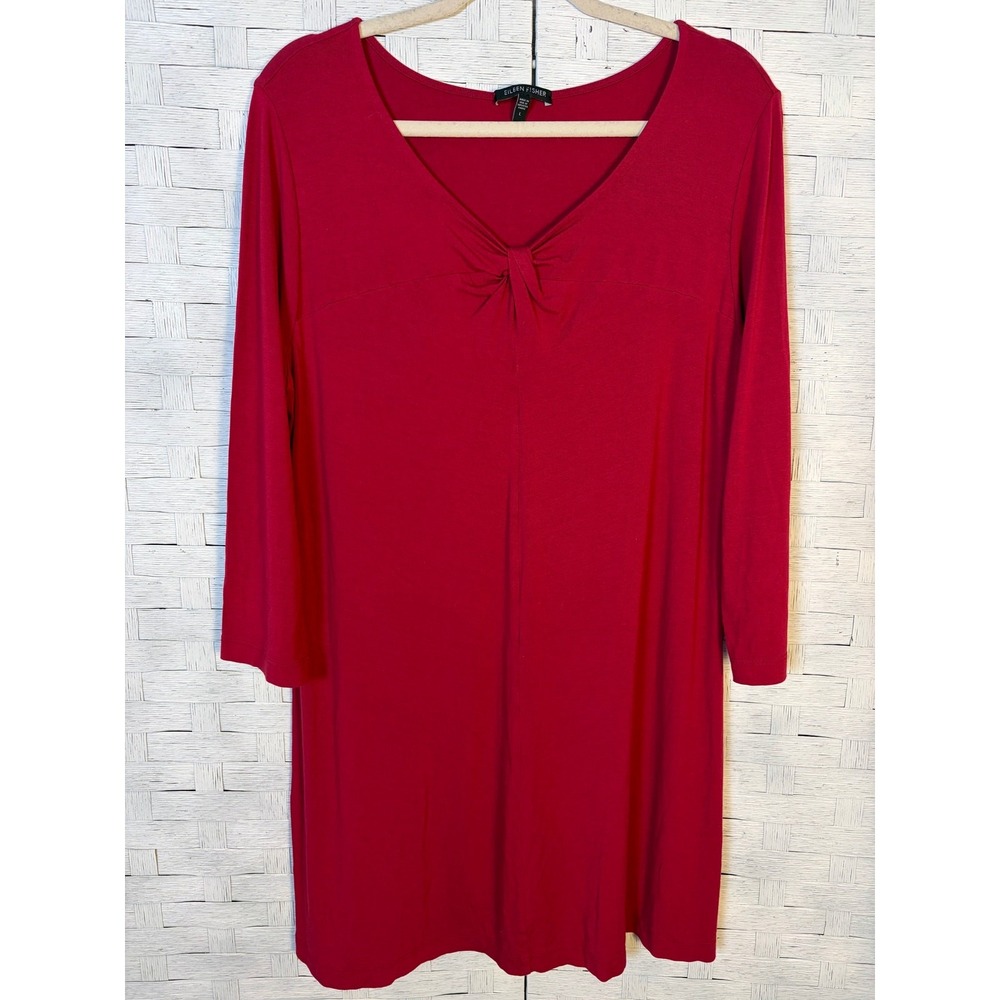 Eileen Fisher‎ women's T shirt dress mini jersey knit lightweight soft travel